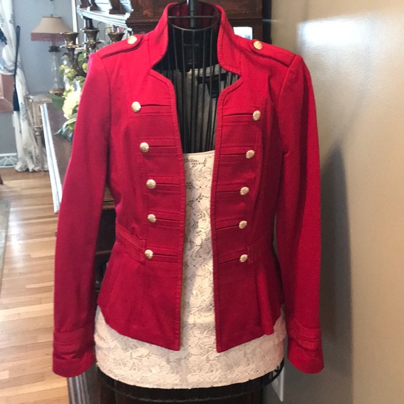 Coats | Whbm Red Military Jacket 